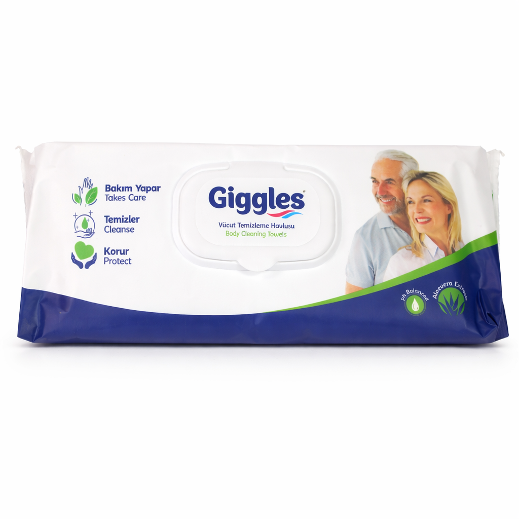 Giggles Body Cleaning Towels – pH Balanced Wet Wipes with Aloe Vera (Soft & Gentle Care)