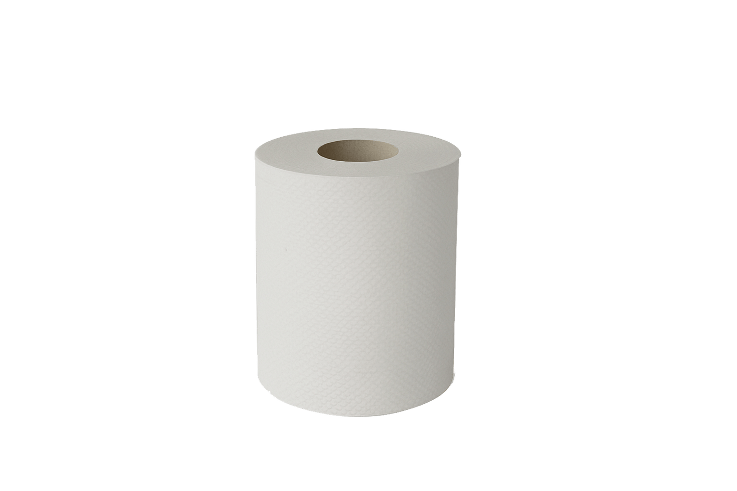 Eco White paper towel roll on a transparent background