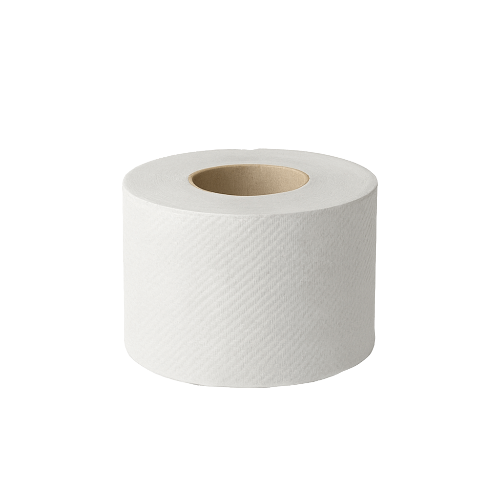 Toilet paper economical eco white on a transparent background