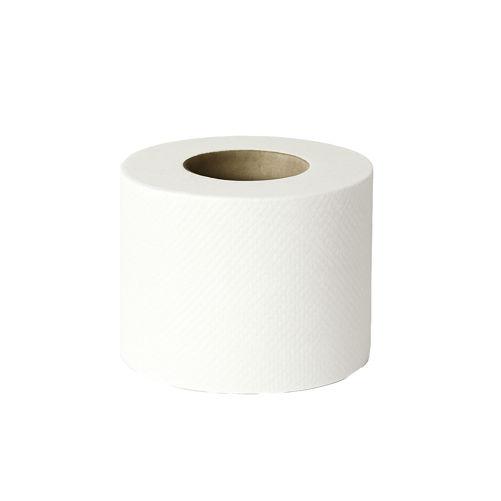 Toilet paper economical white on a transparent background