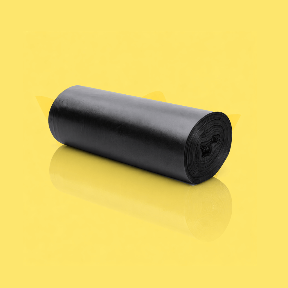 trash bag on a yellow background