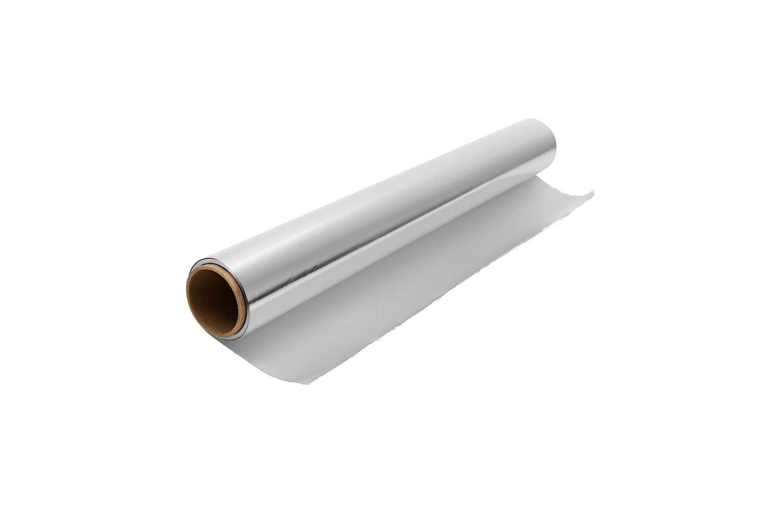 Aluminum foil on a transparent background