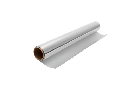 Aluminum foil on a transparent background