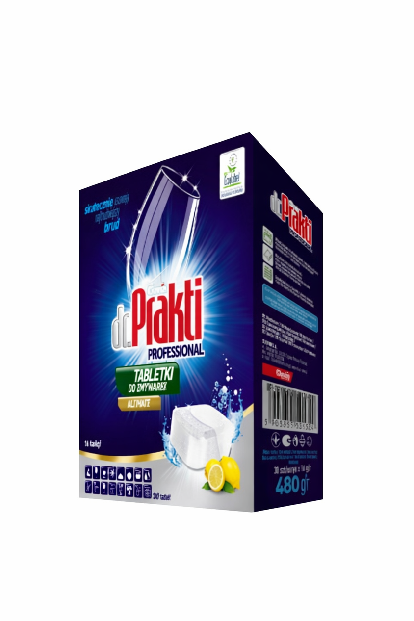 Dr. Pakti Professional Dishwasher Tablets – Lemon Power, 30 Tablets (480g)