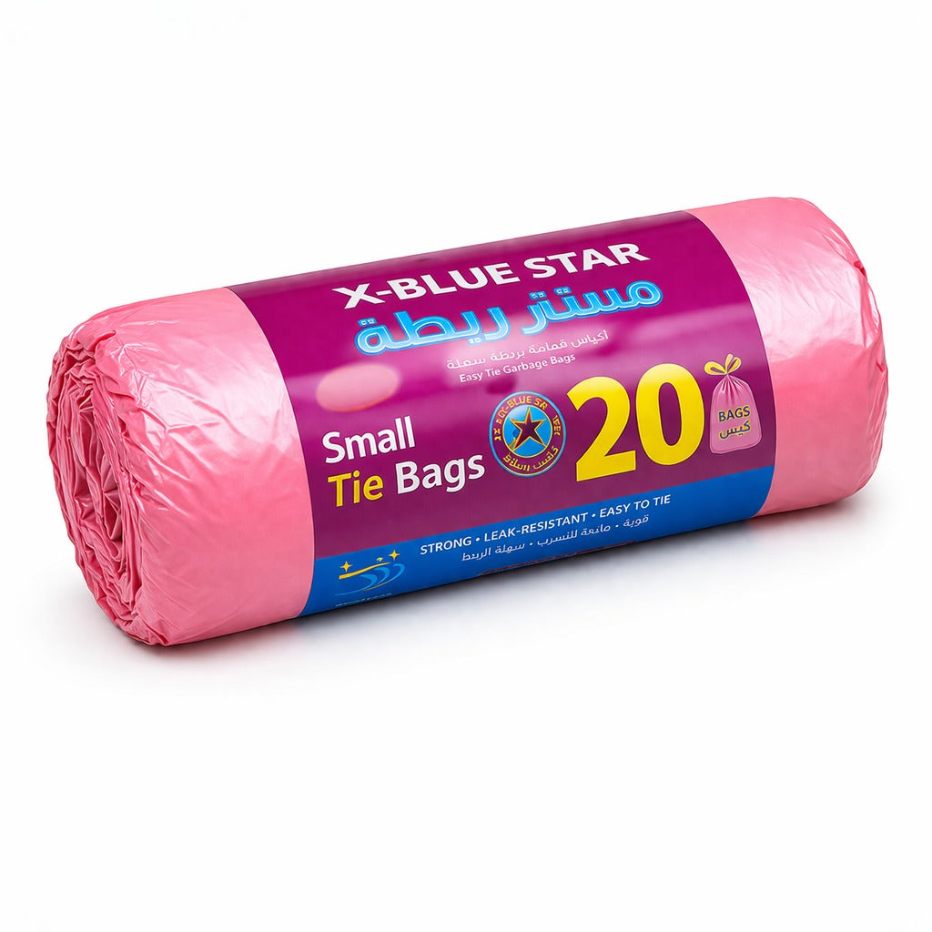 Tie Trash bags pink - Small 20 bags/ roll