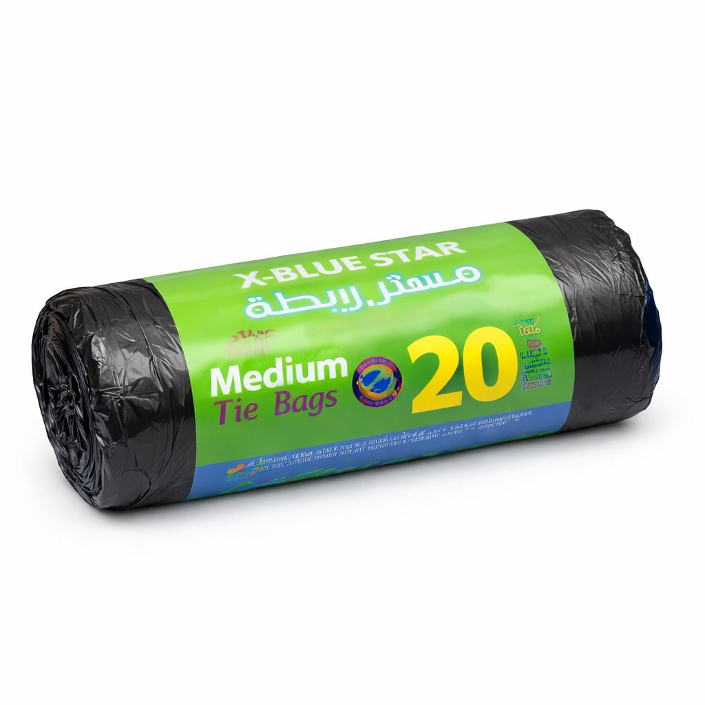 Tie Trash bags black - Medium 20 bags/ roll