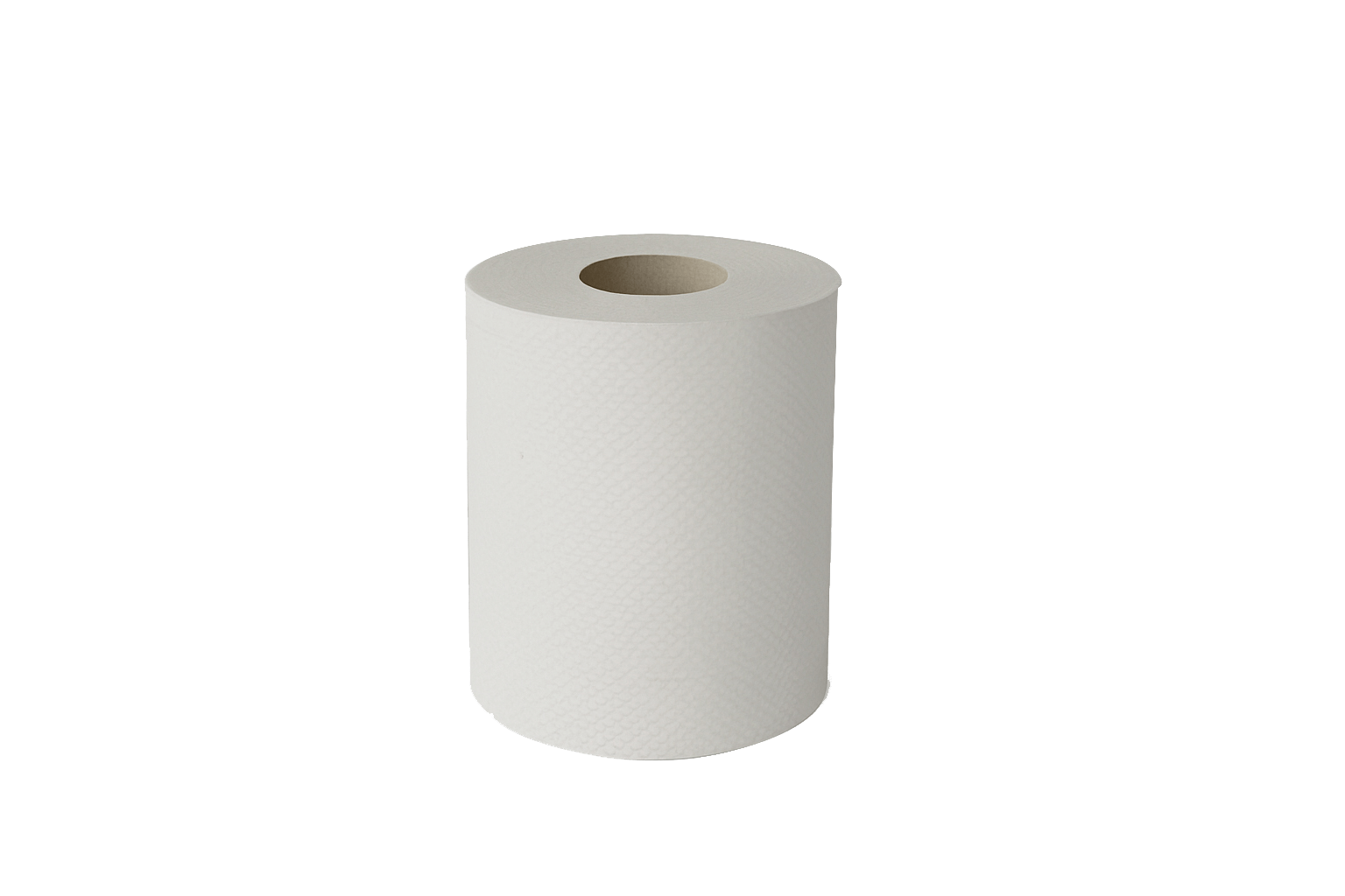 Eco White paper towel roll on a transparent background