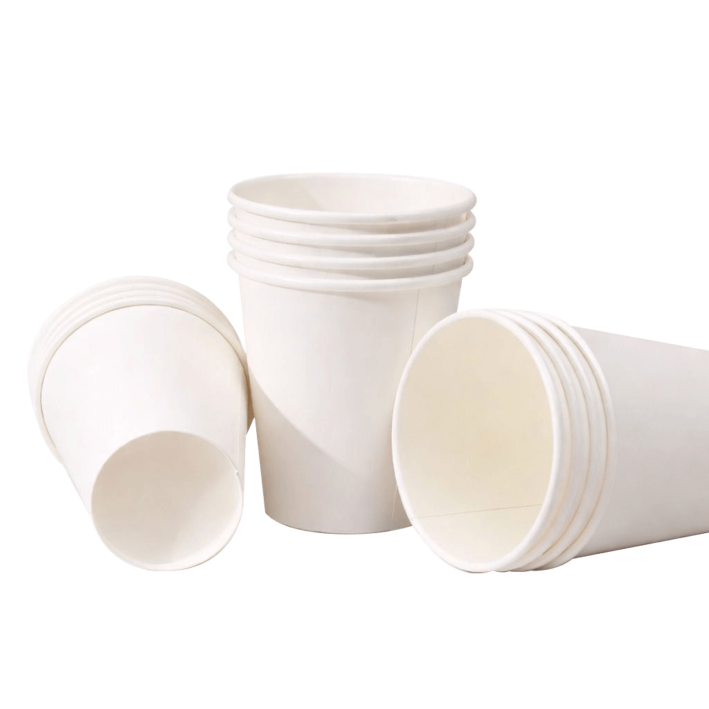 Creamy carton cups 9 oz on a transparent background