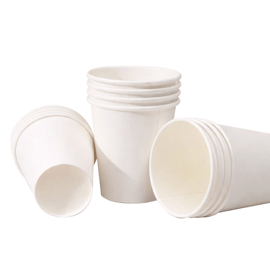 Creamy carton cups 9 oz on a transparent background