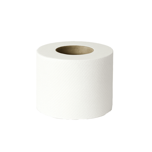 Toilet paper economical white on a transparent background