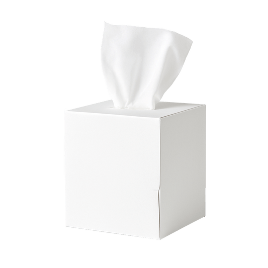 tissue Squared box white on a transparent background